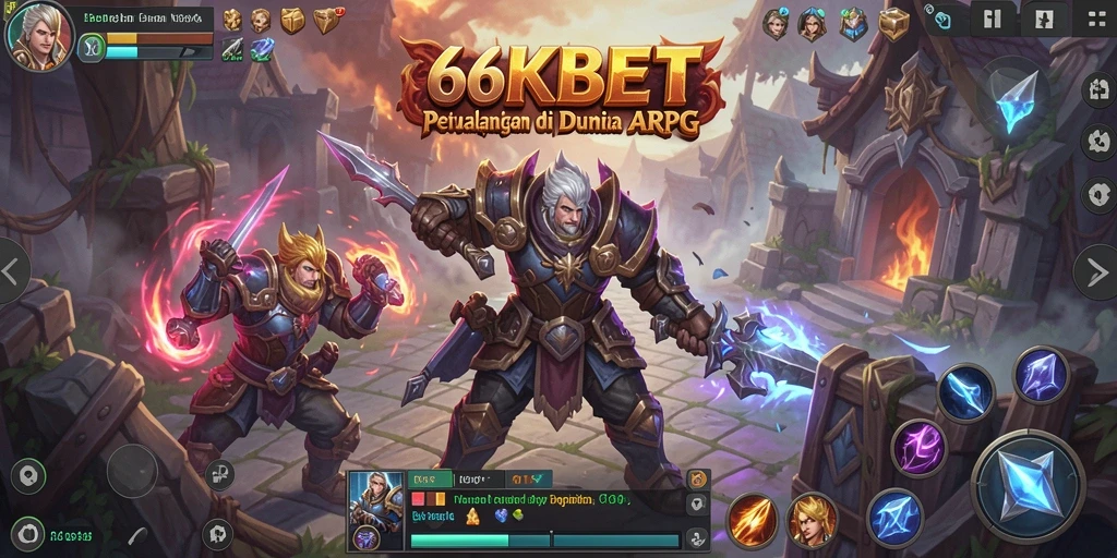 Tampilan gameplay 66KBET yang penuh aksi di dunia ARPG.