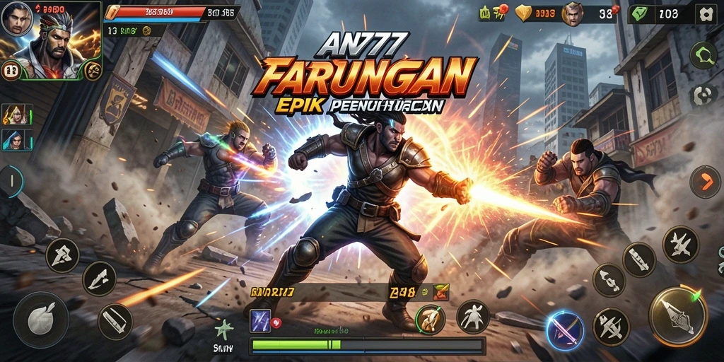 Screenshot AN777 menampilkan aksi seru dan pertarungan yang intens.
