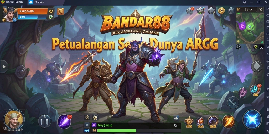 Screenshot gameplay BANDAR88 yang menampilkan karakter dalam pertempuran seru.