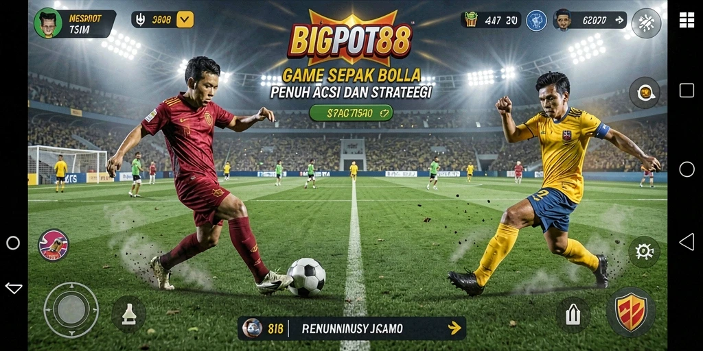 Tampilan gameplay menarik dari BIGPOT88 saat bertanding di lapangan.