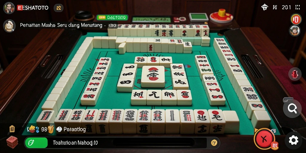 Tampilan gameplay utama ESHATOTO yang menampilkan tantangan Mahjong.