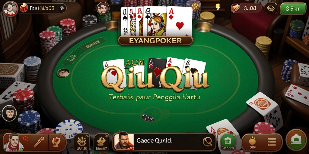 Tampilan menarik dari gameplay QiuQiu EYANGPOKER.