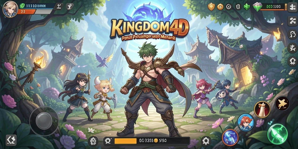 Gameplay KINGDOM4D yang penuh aksi dan keindahan visual.