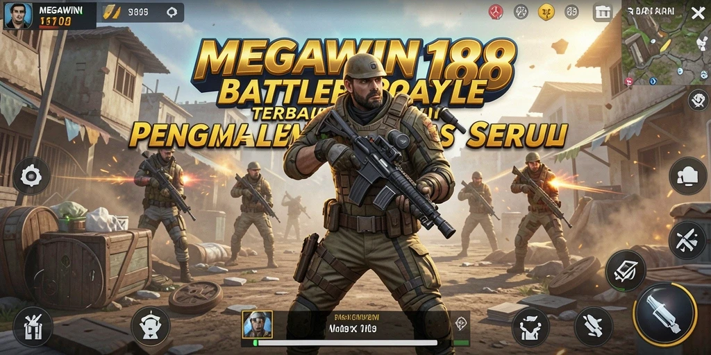 Tampilan permainan MEGAWIN188 dalam suasana Battle Royale yang intens.