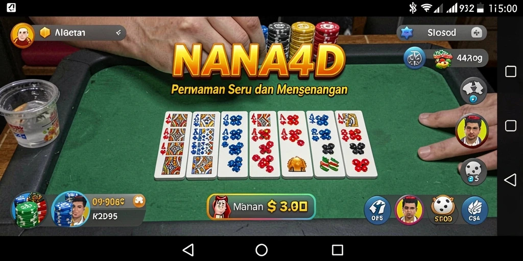 Tampilan seru gameplay Domino NANA4D dengan teman-teman.