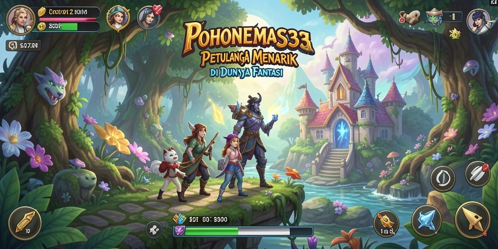 Screenshot gameplay menunjukkan petualangan seru di dunia fantasi.