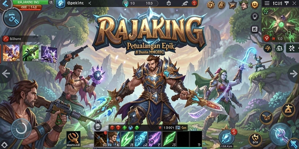 Screenshot gameplay RAJAKING yang menunjukkan aksi seru dalam MMORPG.