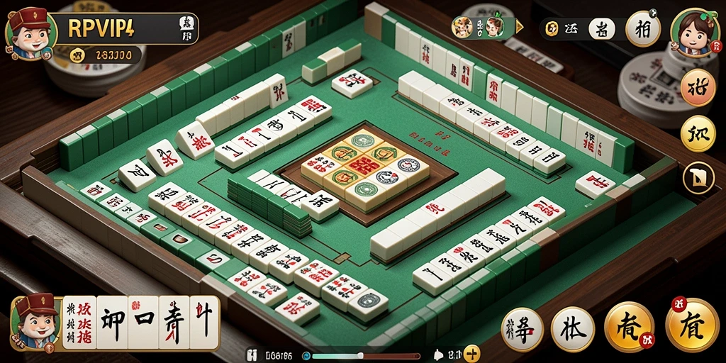 Tampilan gameplay RPVIP4 dengan antarmuka Mahjong yang menawan.