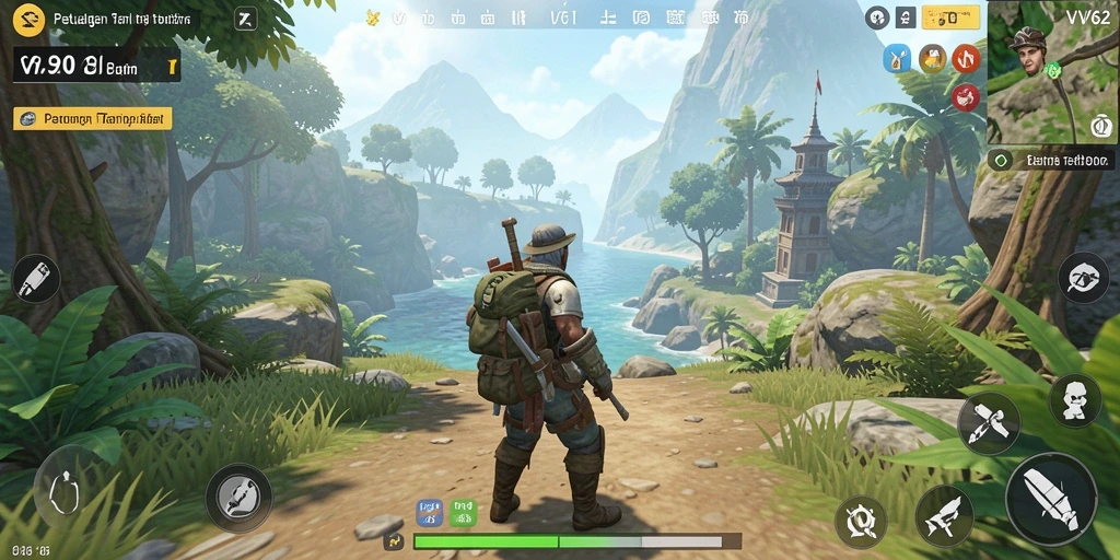 Screenshot gameplay VV62 menunjukkan petualangan mendebarkan di dunia terbuka.