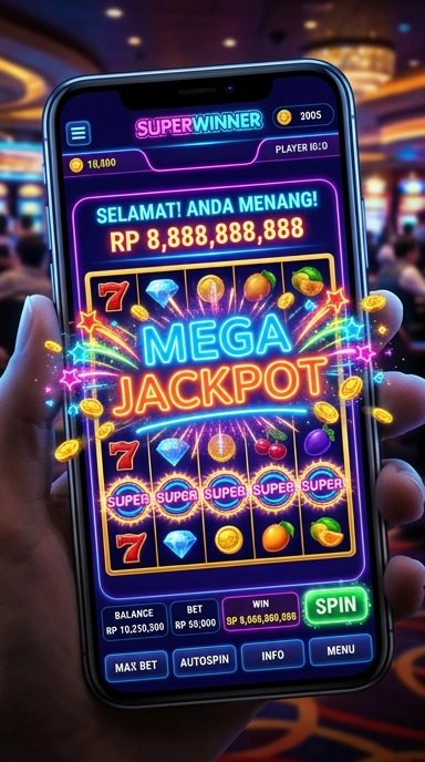 Tampilan antarmuka superwinner yang sederhana dan efektif.